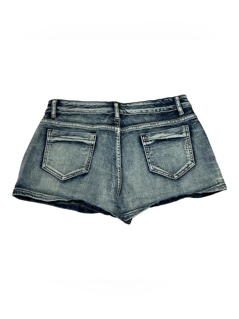 Skirt Low Rise Mini Bodycon Cargo Denim Jean Skirt with Pocket Sz L - Picture 2 of 12